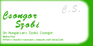 csongor szobi business card